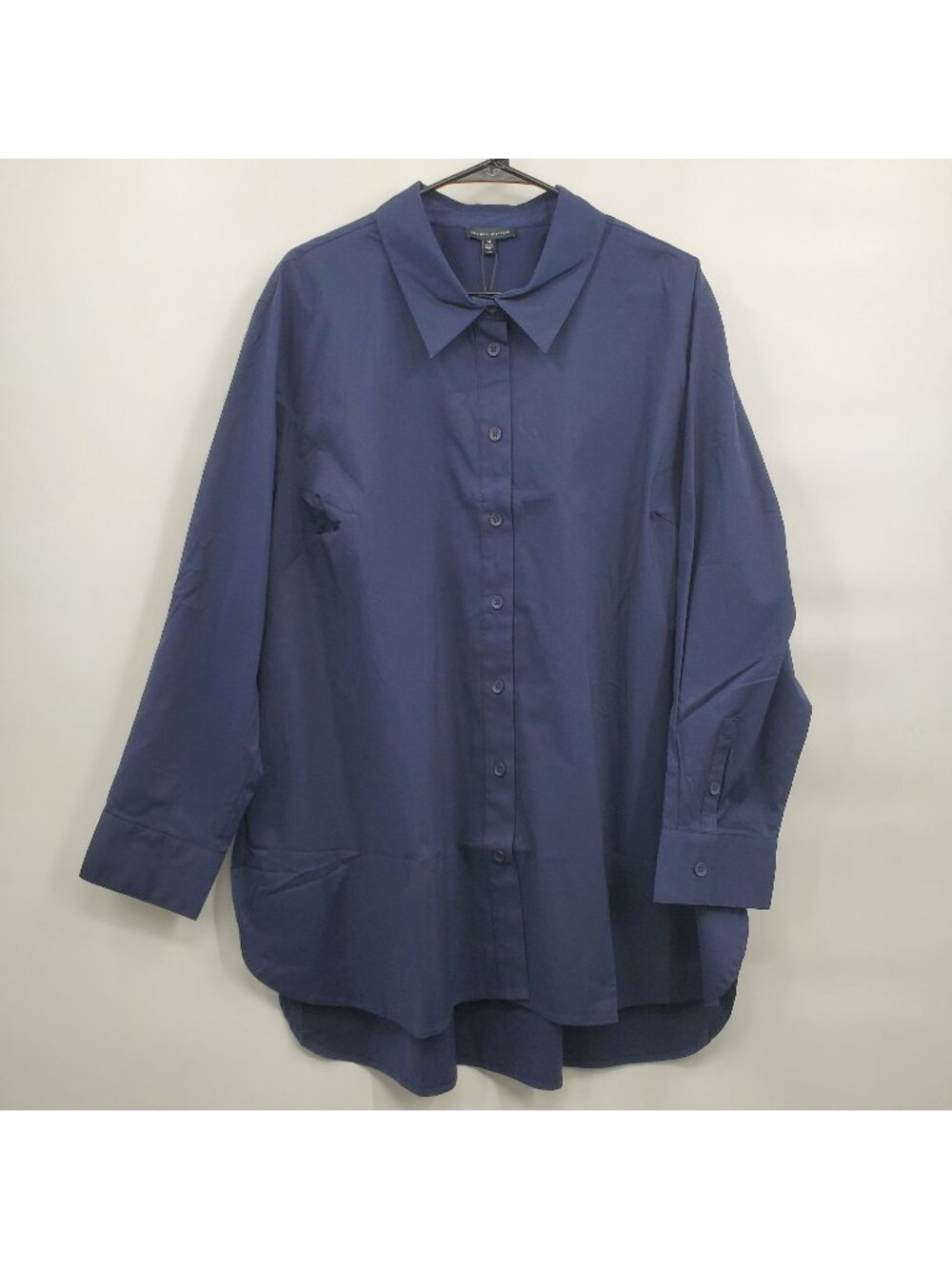 Universal Standard The Artist Oversized Poplin Shirt Women Size Medium NWT Navy